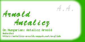 arnold antalicz business card